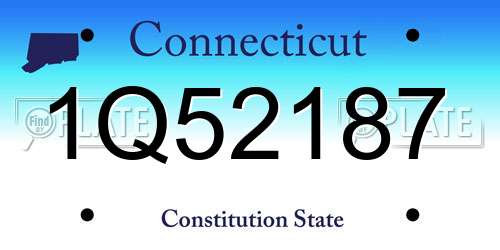 1Q52187 Connecticut License Plate