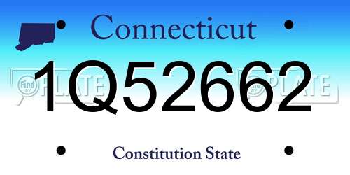 1Q52662 Connecticut License Plate
