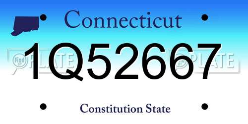 1Q52667 Connecticut License Plate