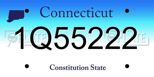 1Q55222 Connecticut License Plate