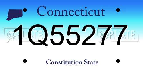 1Q55277 Connecticut License Plate