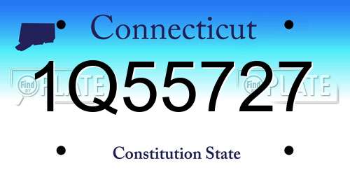 1Q55727 Connecticut License Plate