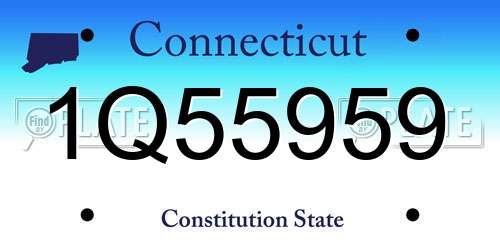 1Q55959 Connecticut License Plate