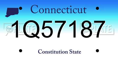 1Q57187 Connecticut License Plate