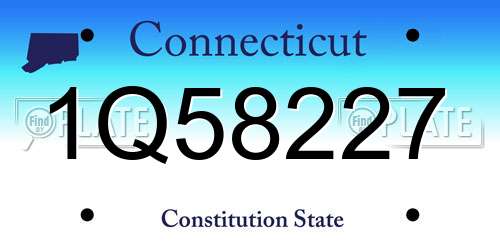 1Q58227 Connecticut License Plate