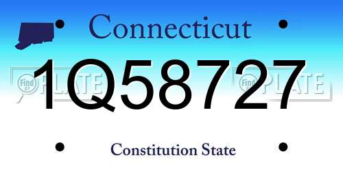 1Q58727 Connecticut License Plate