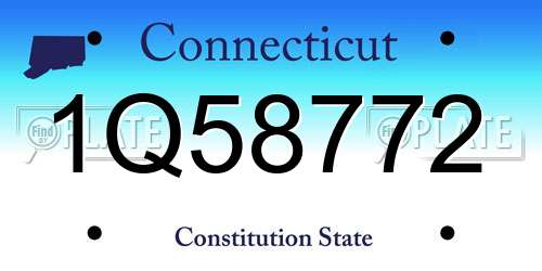 1Q58772 Connecticut License Plate