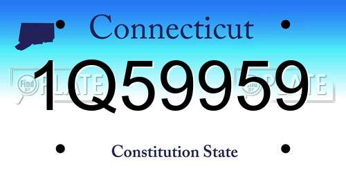 1Q59959 Connecticut License Plate