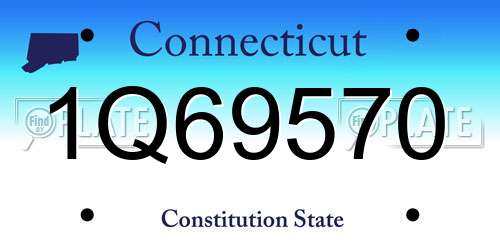 1Q69570 Connecticut License Plate