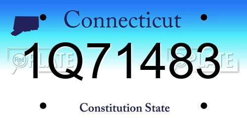 1Q71483 Connecticut License Plate