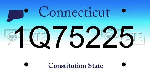 1Q75225 Connecticut License Plate