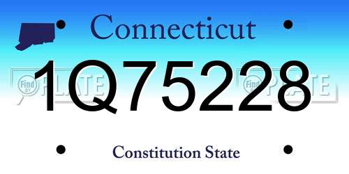 1Q75228 Connecticut License Plate