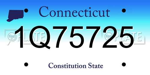 1Q75725 Connecticut License Plate