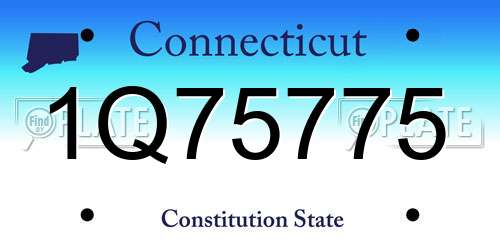 1Q75775 Connecticut License Plate
