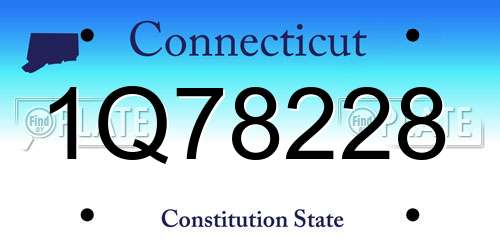 1Q78228 Connecticut License Plate