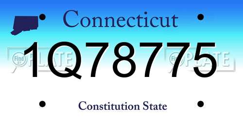 1Q78775 Connecticut License Plate