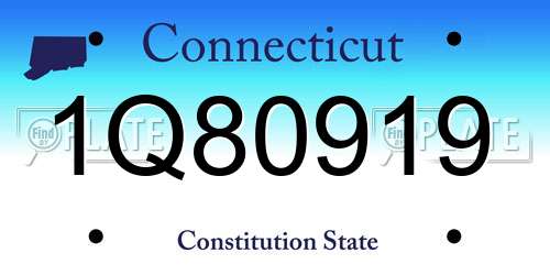 1Q80919 Connecticut License Plate