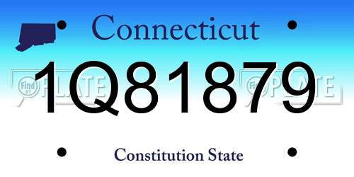1Q81879 Connecticut License Plate