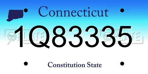 1Q83335 Connecticut License Plate