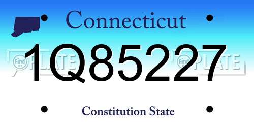 1Q85227 Connecticut License Plate