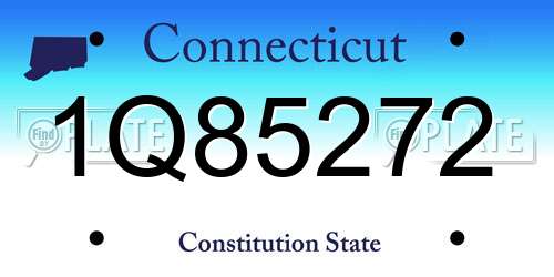 1Q85272 Connecticut License Plate