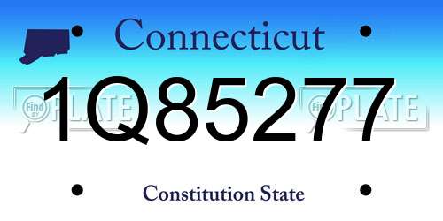 1Q85277 Connecticut License Plate