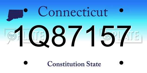 1Q87157 Connecticut License Plate