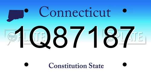 1Q87187 Connecticut License Plate