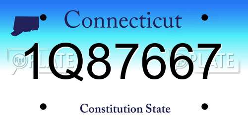 1Q87667 Connecticut License Plate