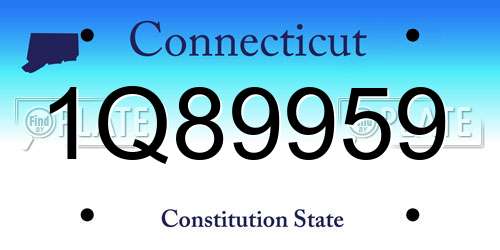 1Q89959 Connecticut License Plate