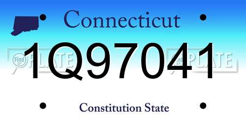 1Q97041 Connecticut License Plate