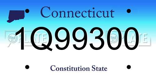 1Q99300 Connecticut License Plate