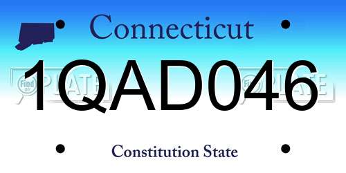 1QAD046 Connecticut License Plate