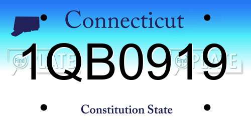 1QB0919 Connecticut License Plate