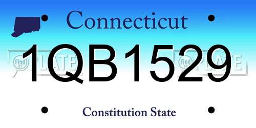 1QB1529 Connecticut License Plate