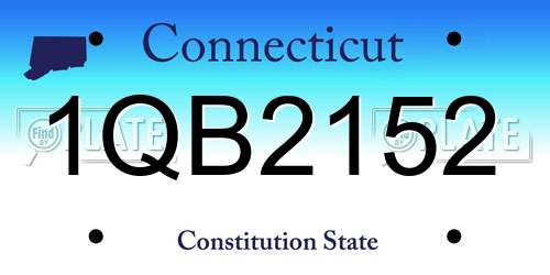 1QB2152 Connecticut License Plate