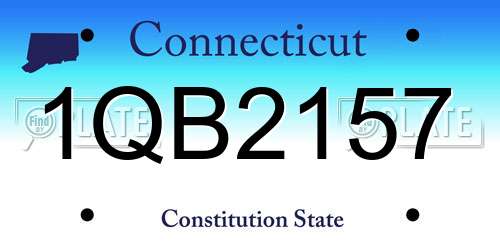 1QB2157 Connecticut License Plate