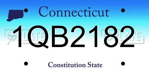 1QB2182 Connecticut License Plate