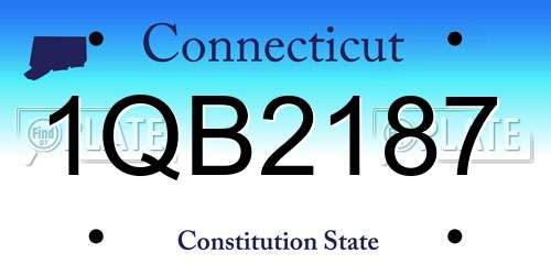1QB2187 Connecticut License Plate