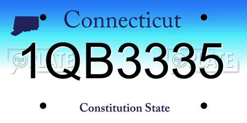 1QB3335 Connecticut License Plate