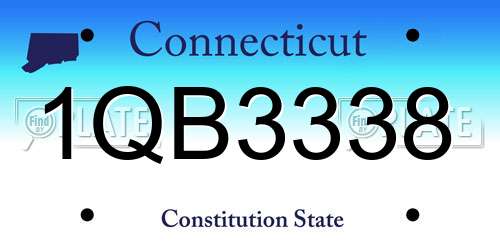 1QB3338 Connecticut License Plate