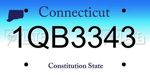 1QB3343 Connecticut License Plate