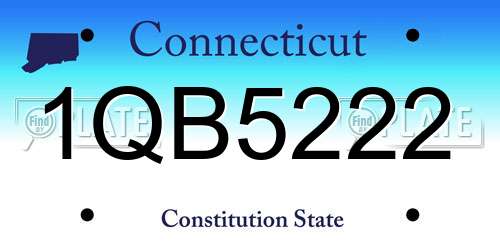 1QB5222 Connecticut License Plate