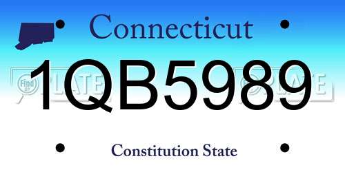 1QB5989 Connecticut License Plate