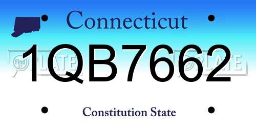 1QB7662 Connecticut License Plate