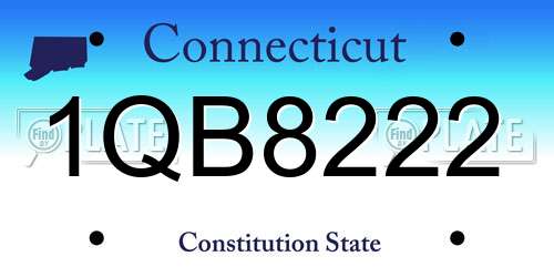 1QB8222 Connecticut License Plate