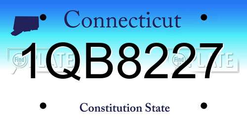 1QB8227 Connecticut License Plate
