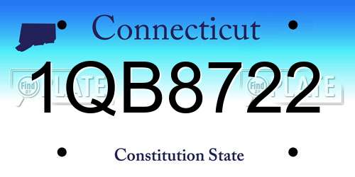 1QB8722 Connecticut License Plate
