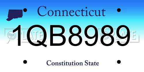 1QB8989 Connecticut License Plate