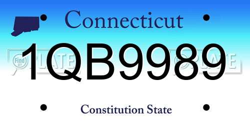 1QB9989 Connecticut License Plate